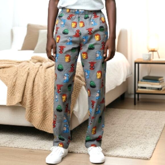 GAP Kids Marvel Gray w/Awesome Super Hero Graphics Pajama Pants - Size 14 - Picture 1 of 6